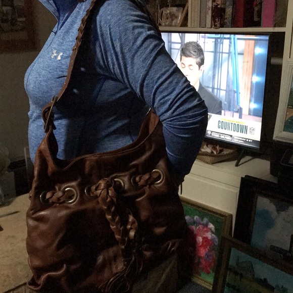 Kooba chestnut brown leather bag w refine details NWT large hobo shoulder bag - Picture 11 of 12